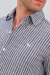 Camisa lino rayada CARSON azul marino - comprar online