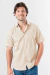 Camisa manga corta lino RIGA beige - comprar online