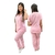 Pijama Cirúrgico Conjunto Hospitalar Liso-Rosa Claro Oxfordine