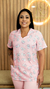 BLUSA SCRUB ESTAMPADA GATINHA MARIE ROSA