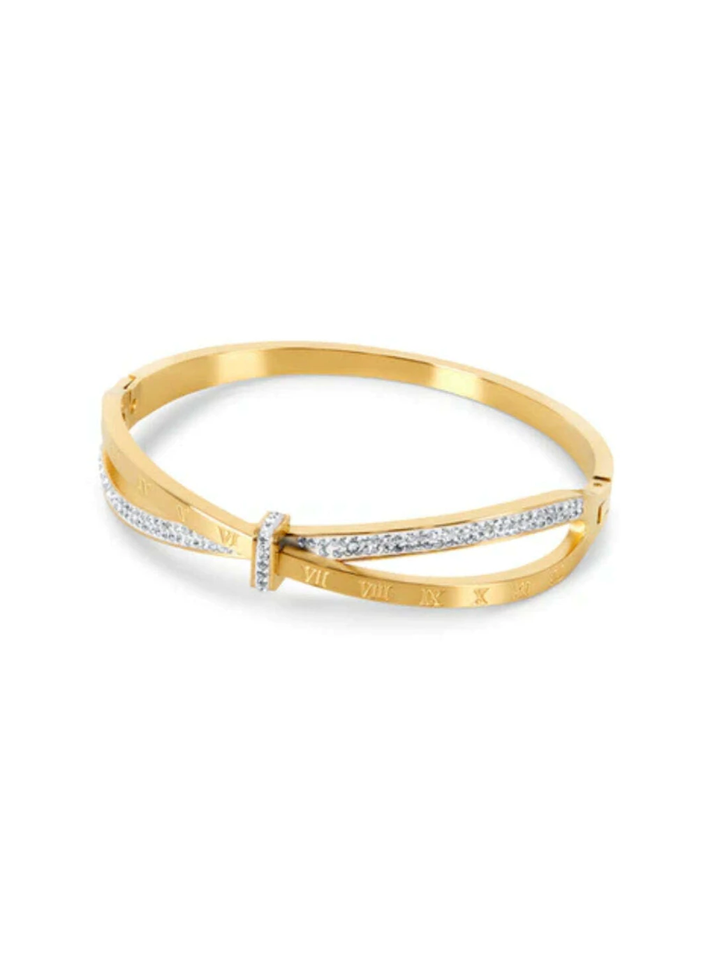 Bracelete Roman de Aço Dourado