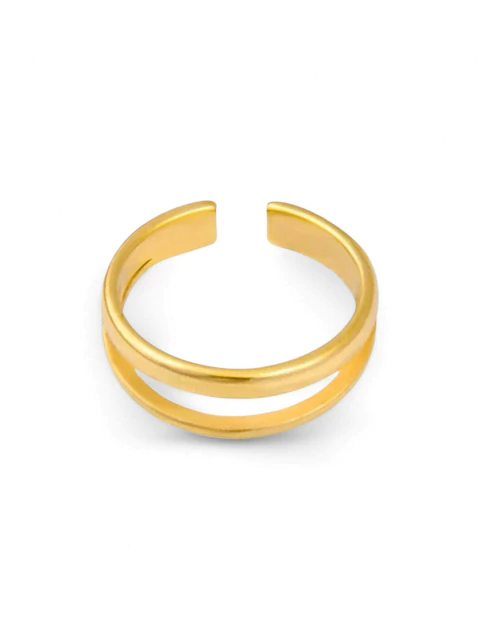 Anel Hannah de Aço Dourado - comprar online