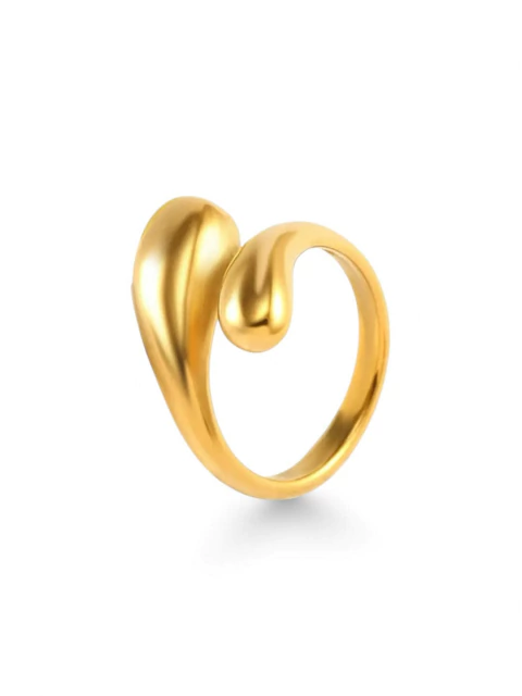 Anel Abbraccio de Aço Dourado - comprar online