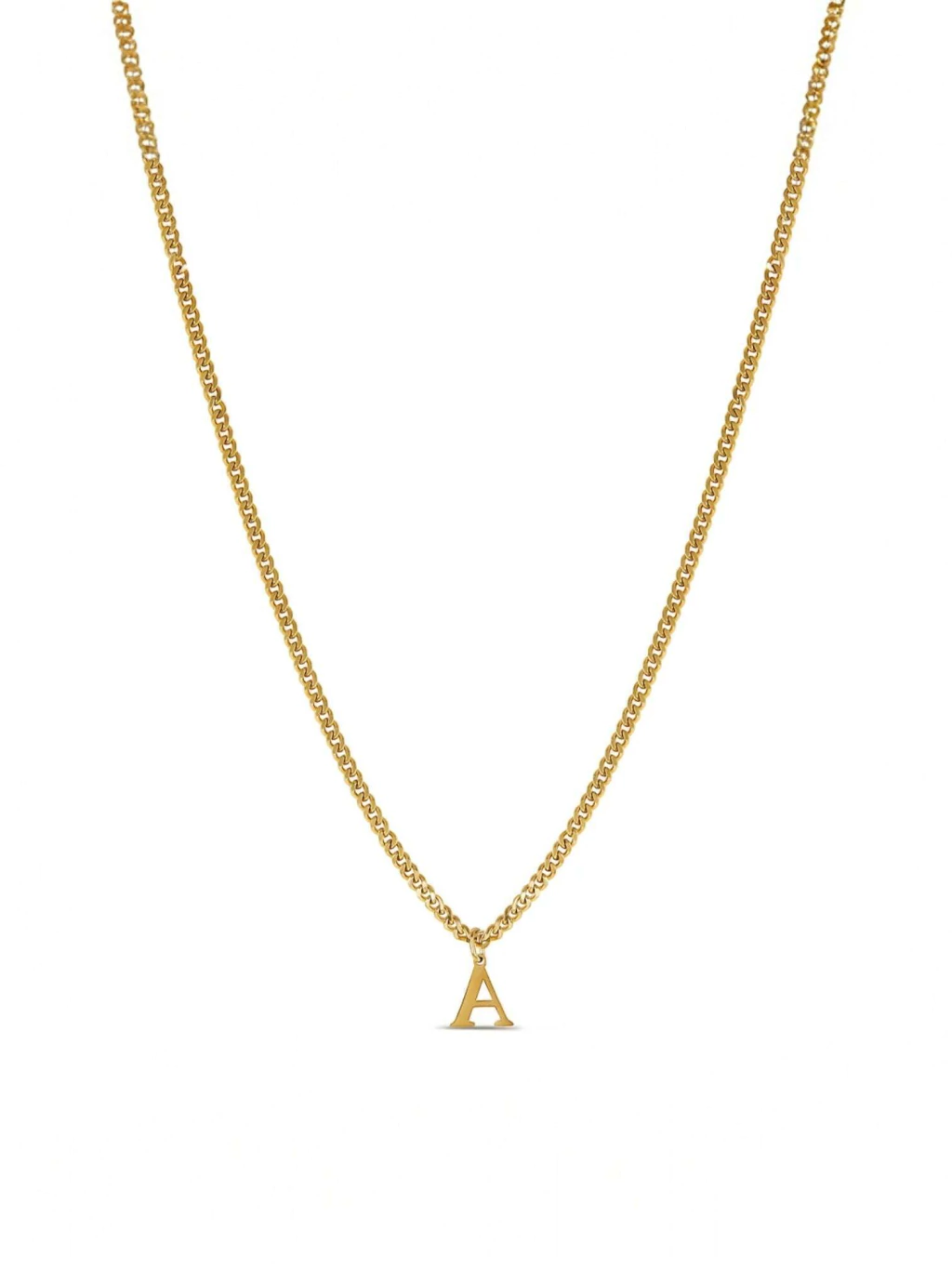 Colar Letter de Aço Dourado
