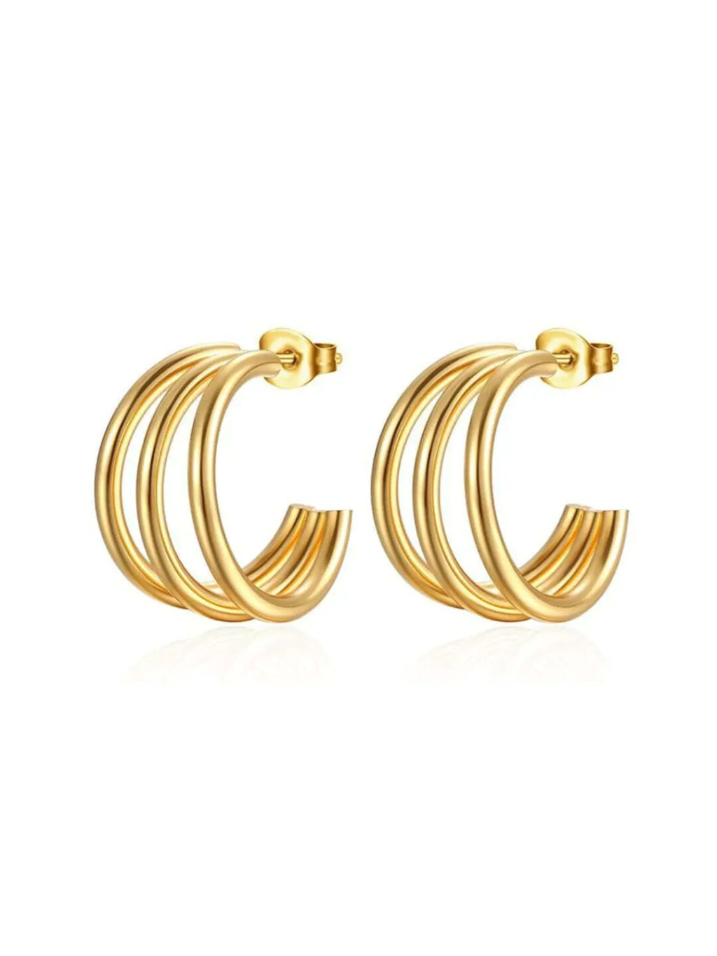 Brinco Trois de Aço Dourado