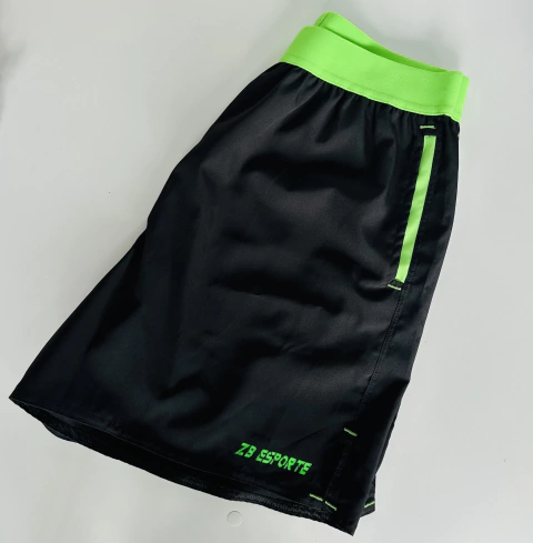 SHORT ZB RUN PRETO/VERDE