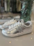 TENIS COURO METALIZADO PRATA