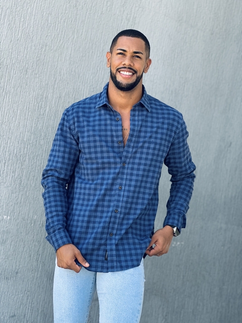 CAMISA SLIM FLAME XADREZ MARINHO ARAMIS