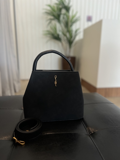 BOLSA TOTE CAMURÇA PRETA DUAS ALÇAS SL - comprar online