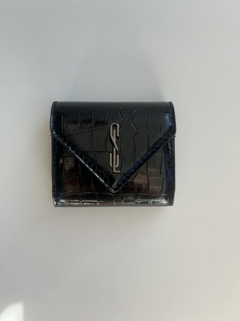 PORTA CARTÃO CROCO PRETO - comprar online