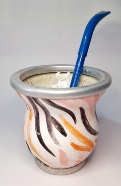 MATE ESTAMPADO CON BOMBILLA PICO DE LORO (03333) - comprar online