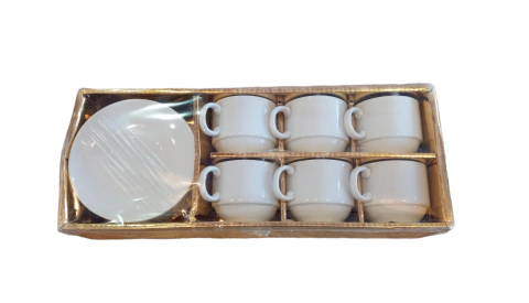 POCILLOS + PLATO X6 DE PORCELANA (03612)