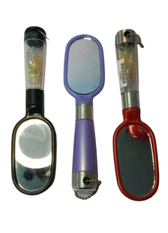 ESPEJO PLASTICO CON MANGO COLORES (01496)