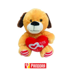 PELUCHE PERRITO CON CORAZON TE AMO 30CM (110348)