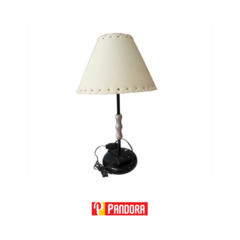 VELADOR CON APLIQUE MADERA (03260)