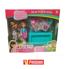 MUÑECA CON MASCOTA Y ACCESORIOS EN CAJA (4894653113394)