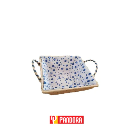 CANASTA DE MIMBRE CUADRADA CON FORRO DE TELA CA2445 (4000906)