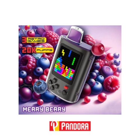 VAPE DESCARTABLE V-PLAY RETRO GAMES MERRY BERRY 20.000PUFF (6974331906451)