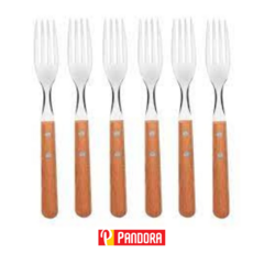TENEDOR MANGO DE MADERA X6 (05169)