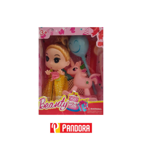 MUÑECA BEAUTY CON CABALLITO Y GLOBO NO.047B11 (8050000472118)
