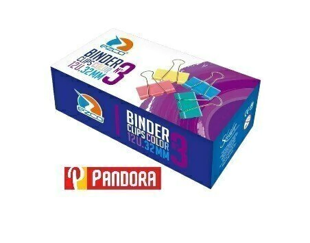 APRIETA PAPEL BINDER CLIPS COLOR EZCO N3 32MM X12U (6912052040306)
