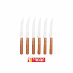 CUCHILLO MANGO DE MADERA X6 (05170)