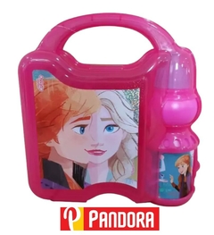 LUNCHERA ESCOLAR DE PLASTICO CON BOTELLA FROZEN FA094 (092626534465)