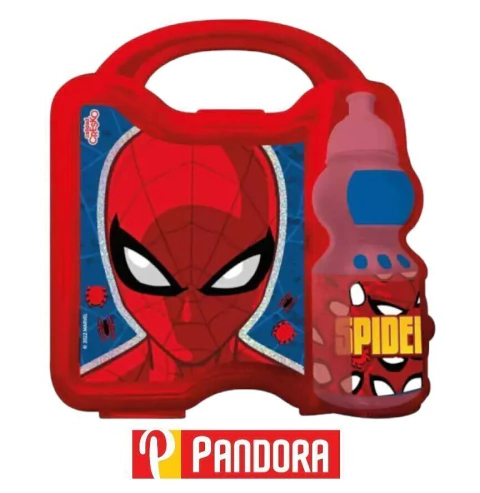 LUNCHERA ESCOLAR DE PLASTICO CON BOTELLA SPIDER-MAN HA228 (092626534502)