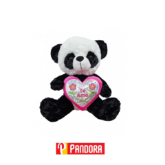 PELUCHE PANDA CON CORAZON 30CM (110349)
