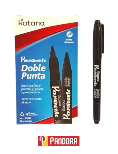 MARCADOR PERMANENTE DOBLE PUNTA AZUL KATANA (5896321786823)