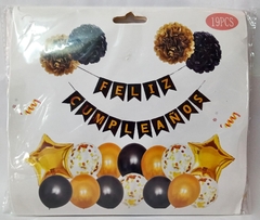 SET POMPONES GLOBOS Y CARTEL DE FELIZ CUMPLEAÑOS (6520212116091)