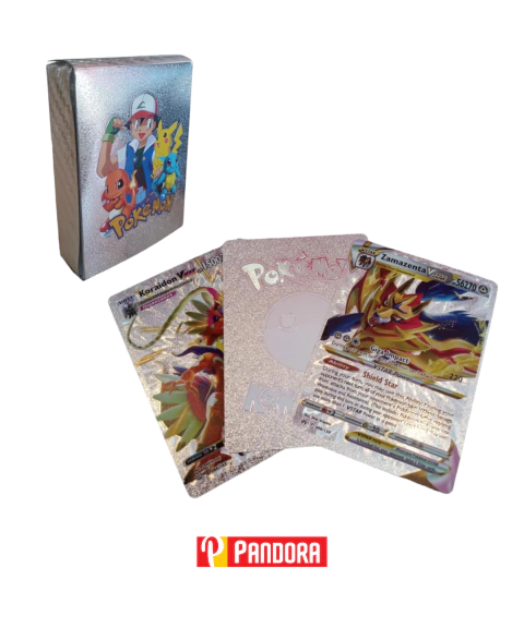 CAJA DE CARTAS POKEMON PREMIUN SILVER X55 (05107)