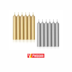 VELAS CORTAS DORADAS/PLATEADAS X1U (10552)