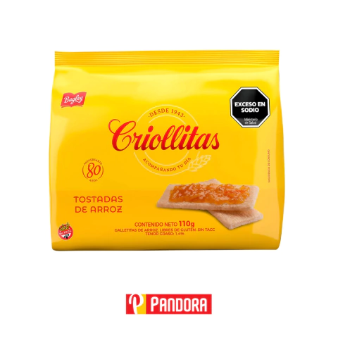 TOSTADAS DE ARROZ CRIOLLITAS 110G (7790040129726)