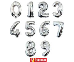 GLOBO DE NÚMERO 40'' PLATEADO (6926351720142)