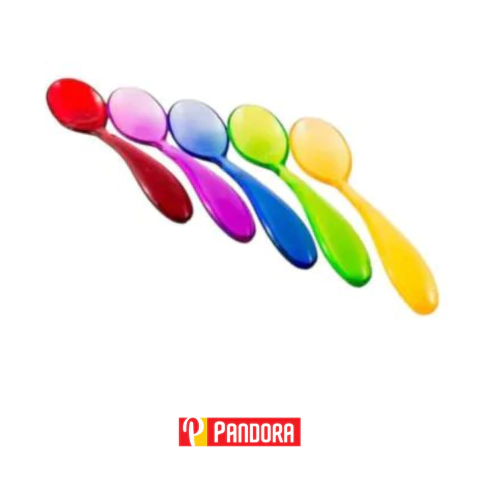 CUCHARA PLASTICA COLORES TRASLUCIDA (01267)