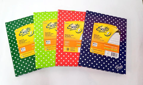 CUADERNO EXITO RAYADO N°1 LUNARES VERDE CLARO X48HS (7791762279072)