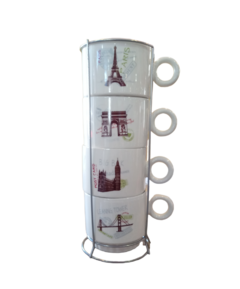 TAZAS X4 CON SOPORTE (7790780083210)