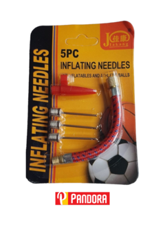 Set Manguera + Pico Inflador Estilo Americano Pelota Futbol + 3 Picos de Acero (6905520506121)