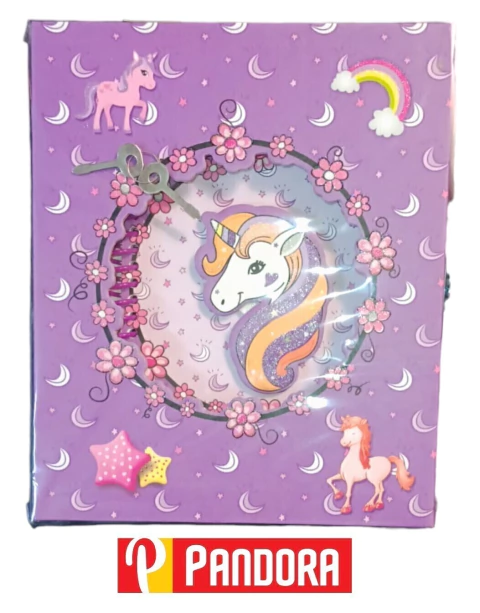 DIARIO CON CANDADO UNICORNIO 50 PAGS (6922327866425)