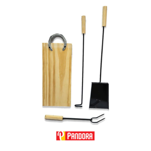 TABLA CON PALA, ATIZADOR Y TENEDOR CHICO (109557)