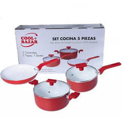 SET COCINA 5 PIEZAS COOL BAZAR ROJO (6435647987454)