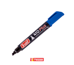 MARCADOR PERMANENTE AZUL TRABI PUNTA BISELADA (7790578664324)