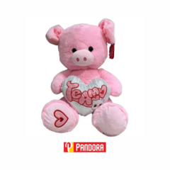 PELUCHE CERDITO CON CORAZON TE AMO 35CM (7799035054647)