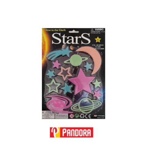 ESTRELLAS Y LUNA QUE BRILLAN EN LA OSCURIDAD (8262102312319)