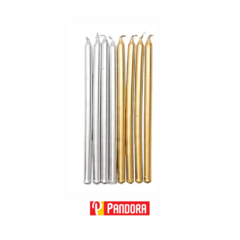VELAS LARGAS DORADAS/PLATEADAS X1U (10550)