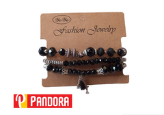 PULSERA PIEDRA CRISTAL GOTA NEGRO X3 ATR008-N3 (7115031958480)