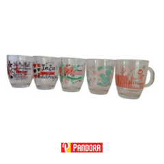 TAZAS DE VIDRIO ESTAMPADO (02769)