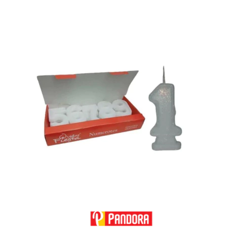 VELAS NUMEROTE CON GIBRE BLANCA (20671001)