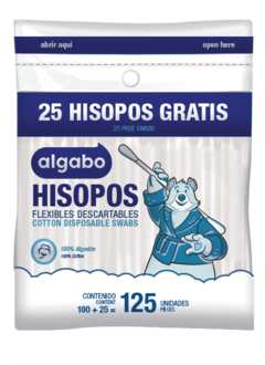 HISOPOS FLEXIBLES 125PCS ALGABO (7791274199653)